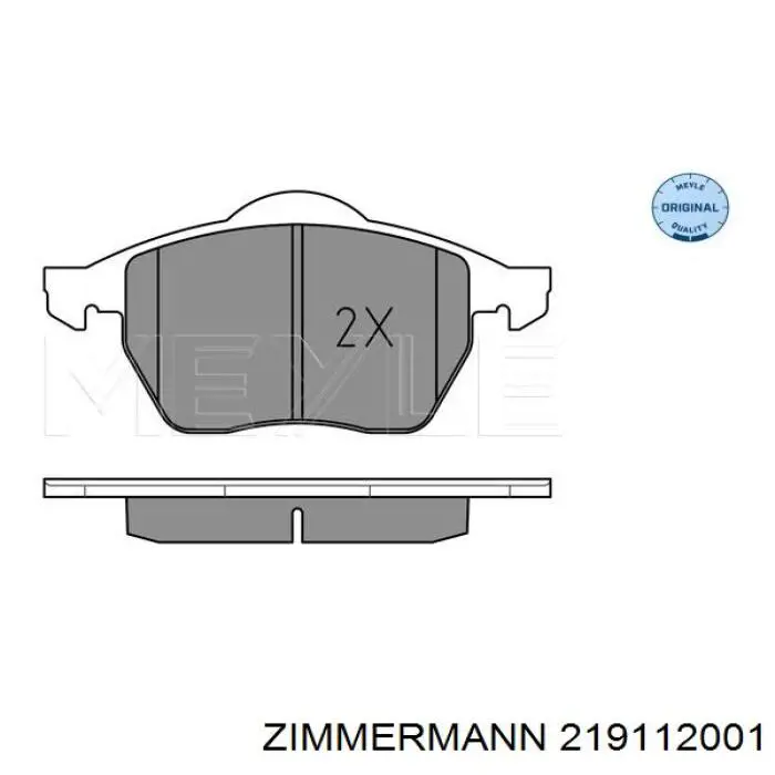 219112001 Zimmermann колодки гальмівні передні, дискові