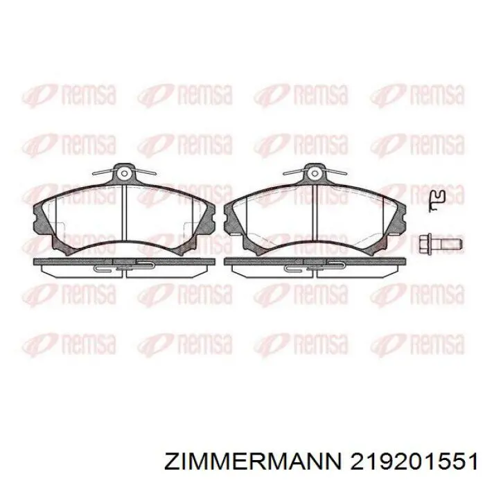 Передні тормозні колодки 219201551 Zimmermann