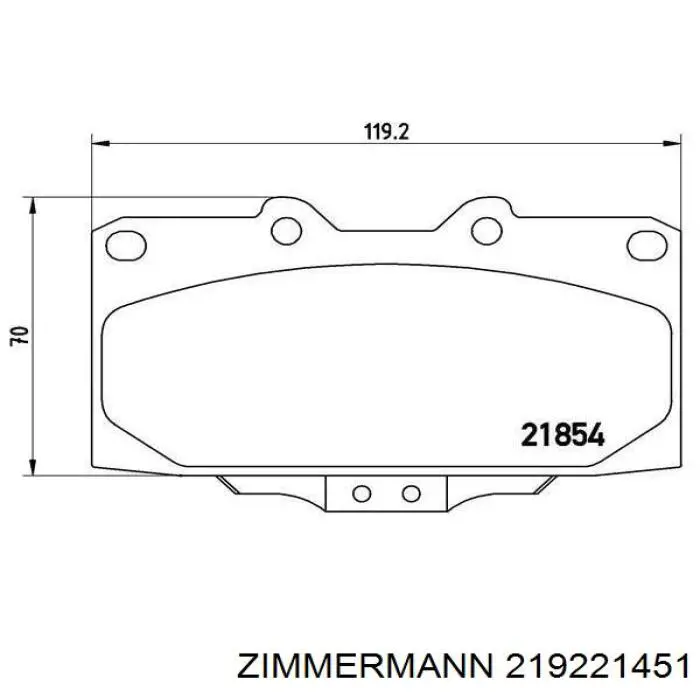 Купити 219221451 Zimmermann Колодки гальмівні передні, дискові