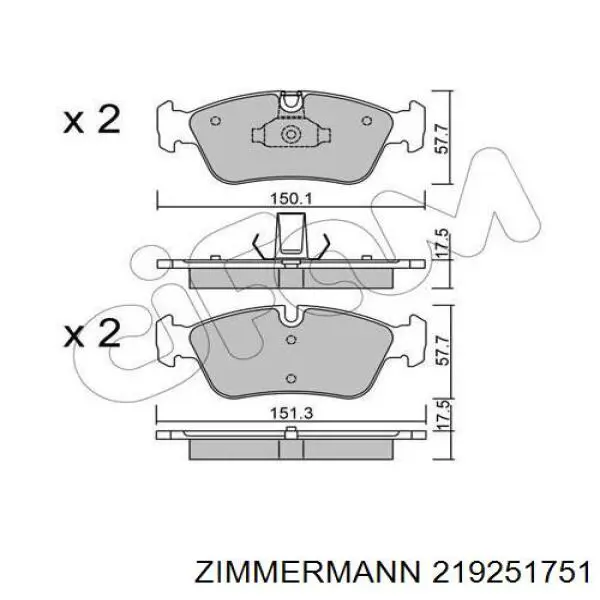 219251751 Zimmermann Передні гальмівні колодки
