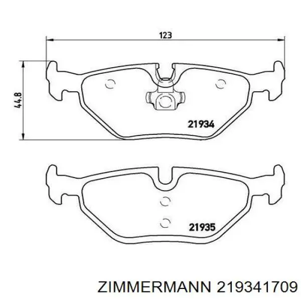 219341709 Zimmermann колодки гальмові задні, дискові