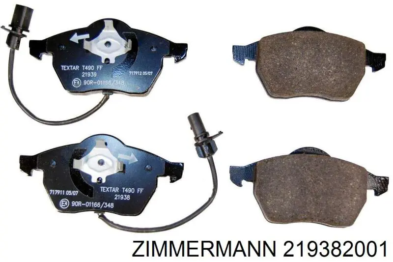 Передні тормозні колодки 219382001 Zimmermann
