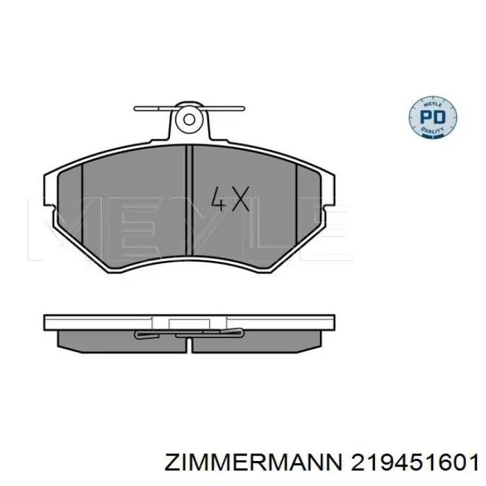 Передні тормозні колодки 219451601 Zimmermann