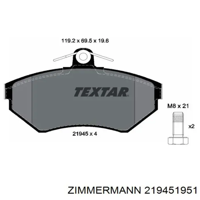 Гальмівні колодки Zimmermann 219451951 ціна, від 20.34 USD