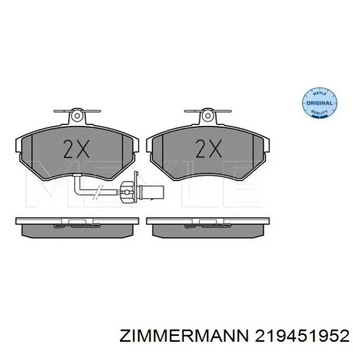 Купити 219451952 Zimmermann Колодки гальмівні передні, дискові