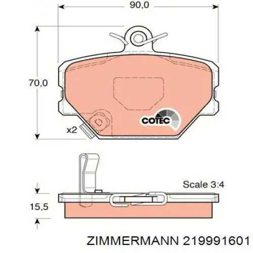 Гальмівні колодки Zimmermann 219991601 ціна, від 27.85 USD
