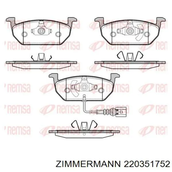Купити 220351752 Zimmermann Колодки гальмівні передні, дискові