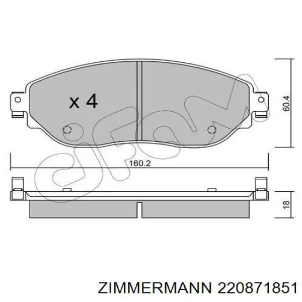 220871851 Zimmermann Передні гальмівні колодки