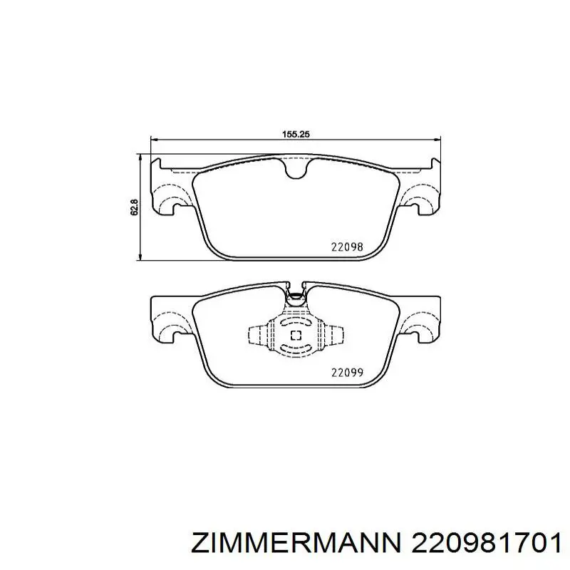 Тормозні колодки Zimmermann 220981701