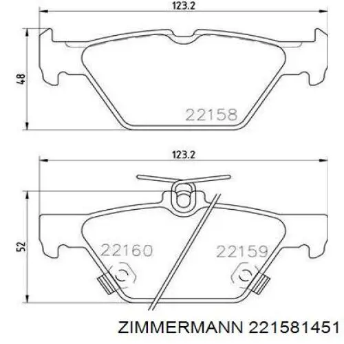 Задні гальмівні колодки Zimmermann 221581451 ціна, від 42.98 USD