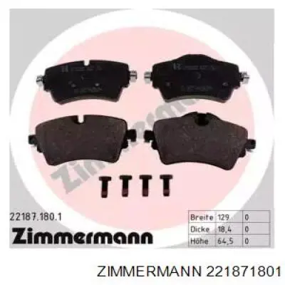 Тормозні колодки Zimmermann 221871801