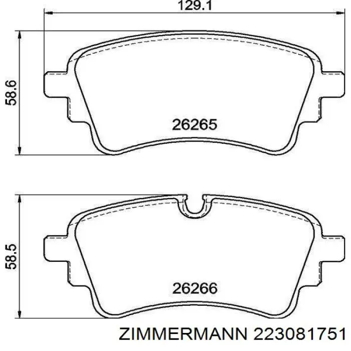 Задні гальмівні колодки Zimmermann 223081751 ціна, від 62.90 USD