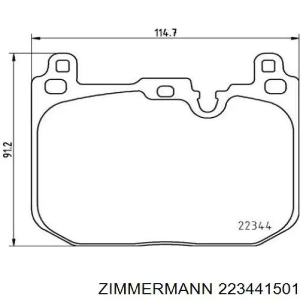 Купити 223441501 Zimmermann Колодки гальмівні передні, дискові