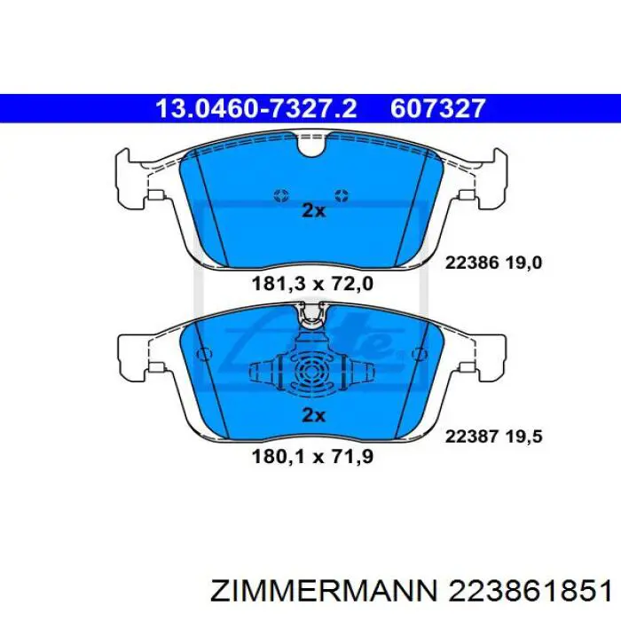 Гальмівні колодки Zimmermann 223861851 ціна, від 65.00 USD