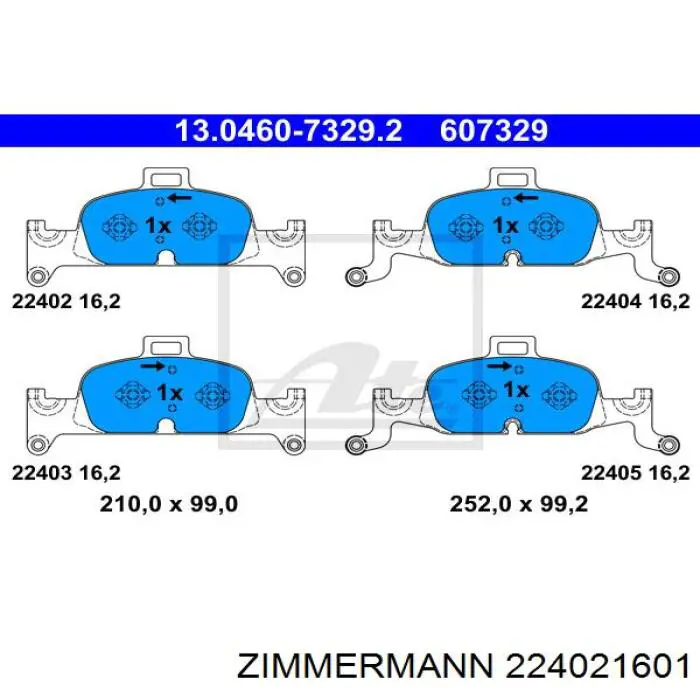 Гальмівні колодки Zimmermann 224021601 ціна, від 61.23 USD