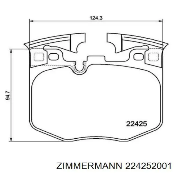 Колодки гальмівні передні, дискові 224252001 Zimmermann