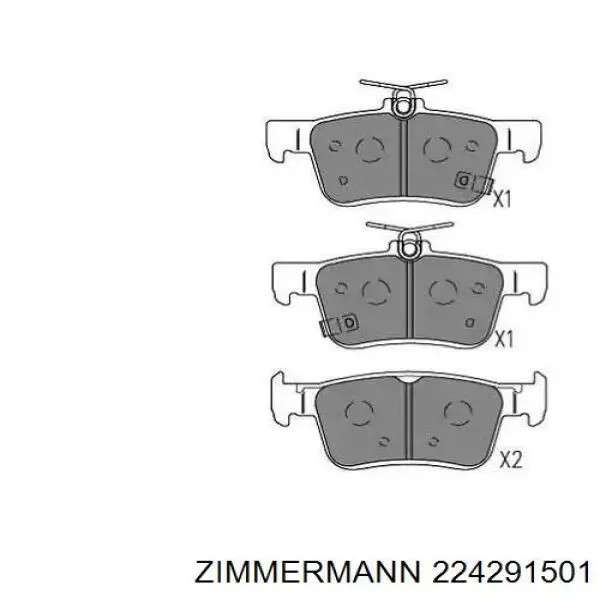 Купити 224291501 Zimmermann Задні колодки