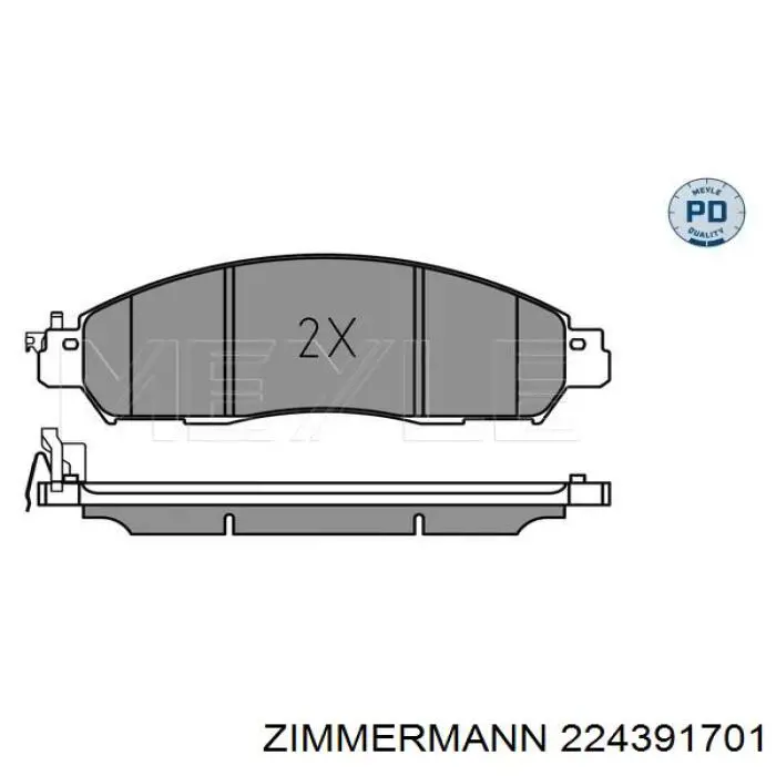 Гальмівні колодки Zimmermann 224391701 ціна, від 31.66 USD