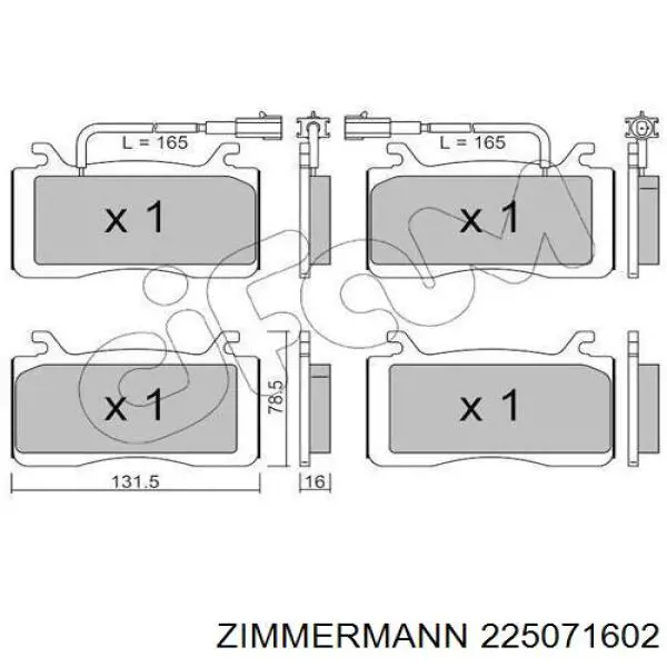 Гальмівні колодки Zimmermann 225071602 ціна, від 59.31 USD