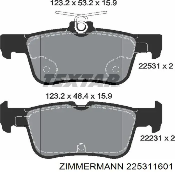 Задні гальмівні колодки Zimmermann 225311601 ціна, від 37.56 USD