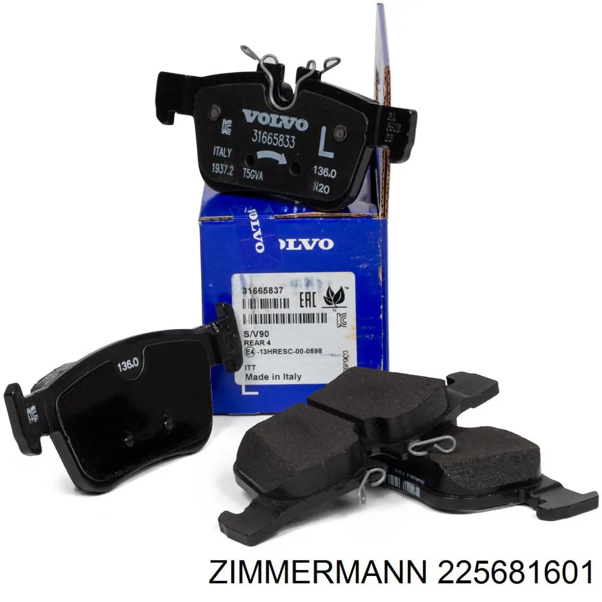 225681601 Zimmermann Колодки гальмівні задні, дискові