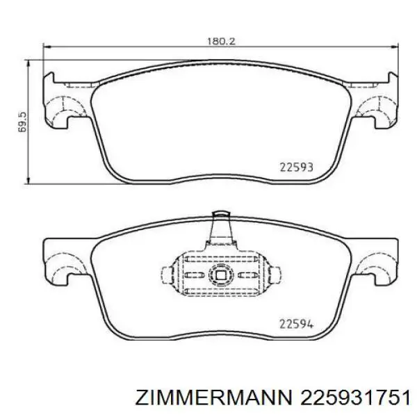 Гальмівні колодки Zimmermann 225931751 ціна, від 35.52 USD