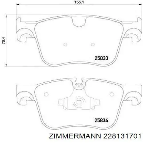 Гальмівні колодки Zimmermann 228131701 ціна, від 35.83 USD