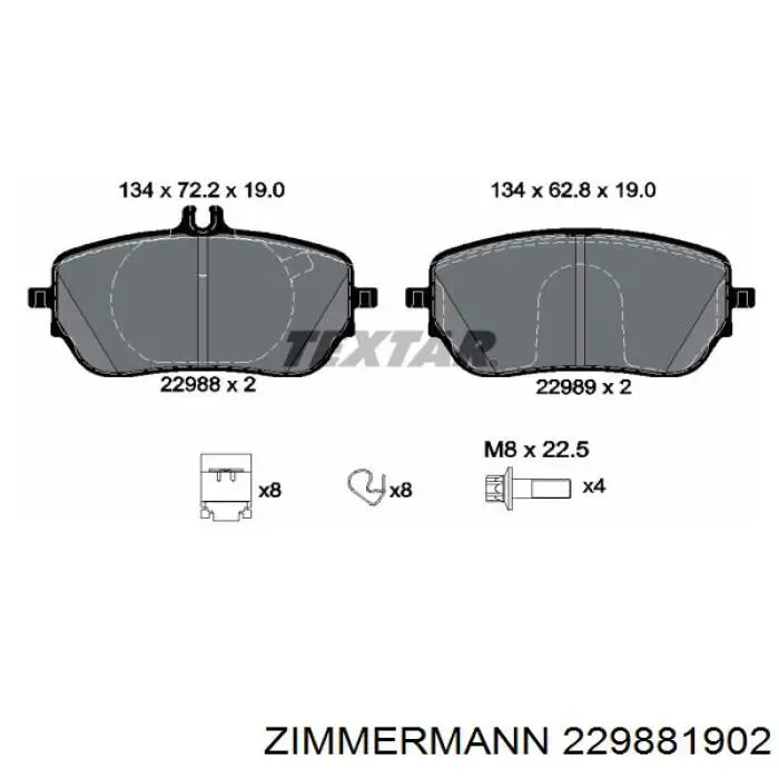 229881902 Zimmermann Передні гальмівні колодки