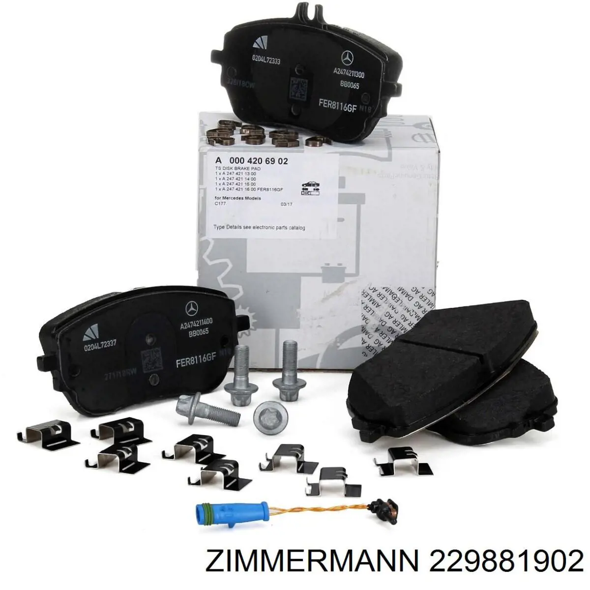 Купити 229881902 Zimmermann Колодки гальмівні передні, дискові