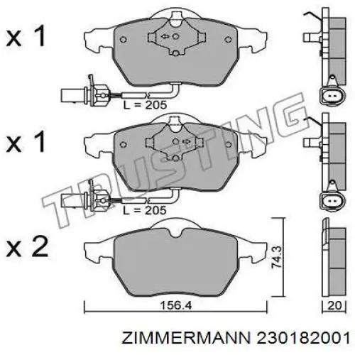 Тормозні колодки Zimmermann 230182001