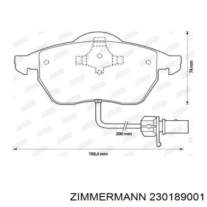 Передні тормозні колодки 230189001 Zimmermann
