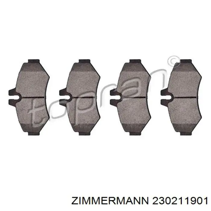 Задні гальмівні колодки 230211901 Zimmermann