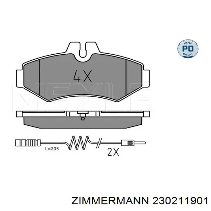 Задні дискові колодки Zimmermann 230211901