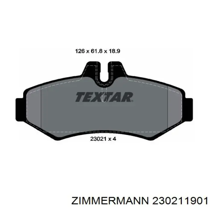 Задні гальмівні колодки Zimmermann 230211901 ціна, від 19.36 USD