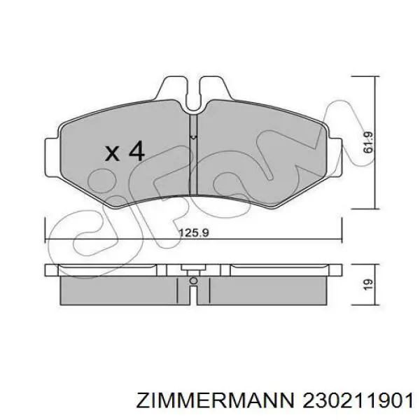 Купити 230211901 Zimmermann Задні колодки