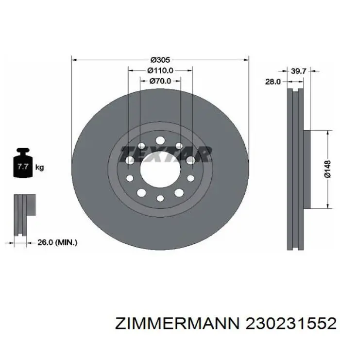 Купити 230231552 Zimmermann Ротор гальмівний