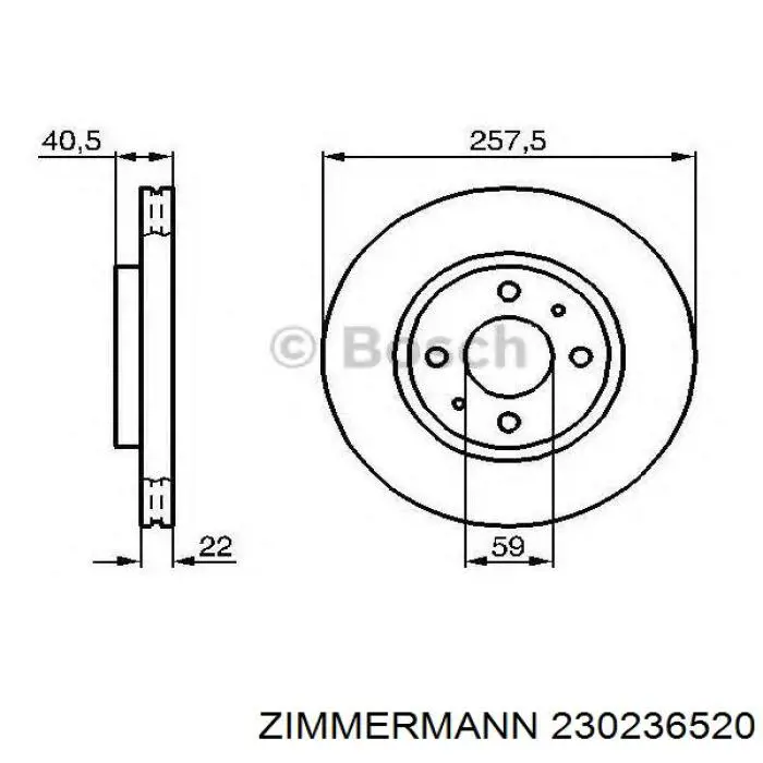 Гальмівні диски передні 230236520 Zimmermann