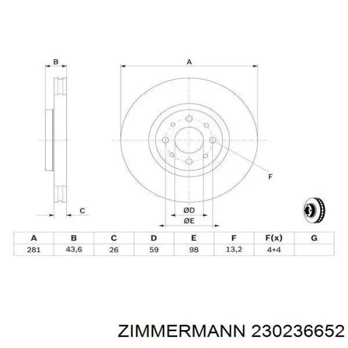 Купити 230236652 Zimmermann Ротор гальмівний