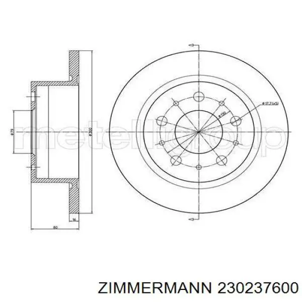230237600 Zimmermann диск гальмівний задній