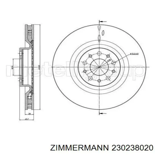 Купити 230238020 Zimmermann Ротор гальмівний