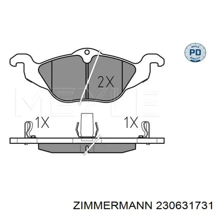 Купити 230631731 Zimmermann Колодки гальмівні передні, дискові