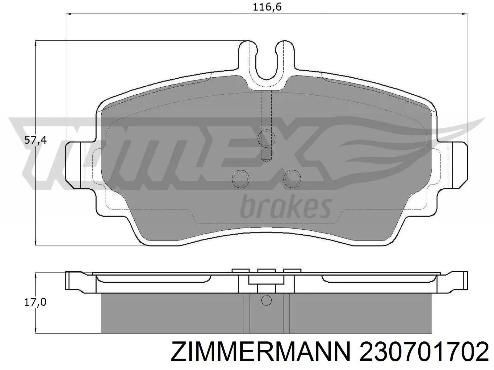 Гальмівні колодки Zimmermann 230701702 ціна, від 18.26 USD
