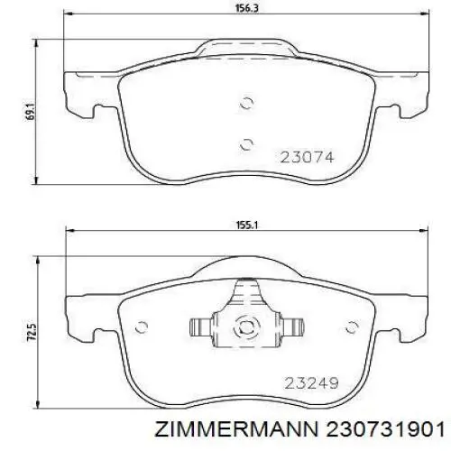 Тормозні колодки Zimmermann 230731901