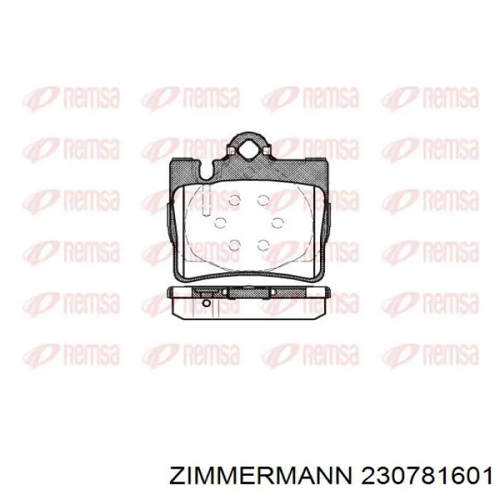 230781601 Zimmermann колодки гальмові задні, дискові