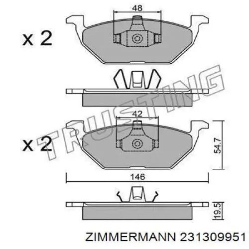 Гальмівні колодки Zimmermann 231309951 ціна, від 25.33 USD