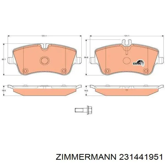 Тормозні колодки Zimmermann 231441951