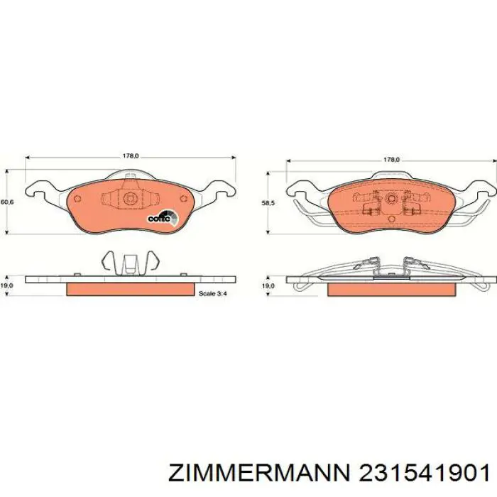 Тормозні колодки Zimmermann 231541901