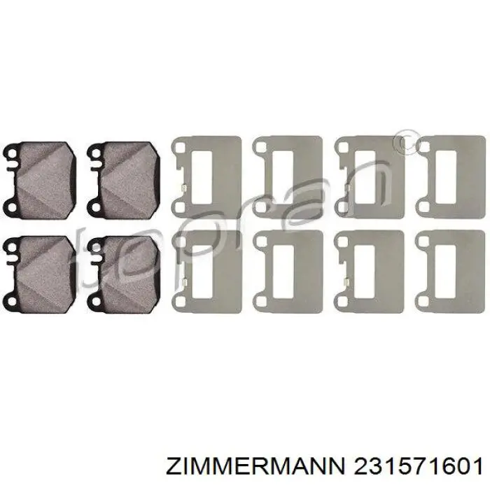 Задні гальмівні колодки 231571601 Zimmermann
