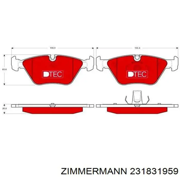 Гальмівні колодки Zimmermann 231831959 ціна, від 27.55 USD