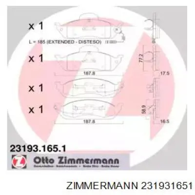 Гальмівні колодки Zimmermann 231931651 ціна, від 26.43 USD